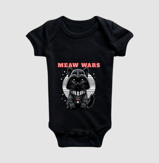 Body Meaw Wars Gatinho Preto Geek Infantil
