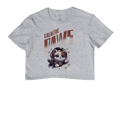 Camiseta Cropped Galactic Paws Gato Astronauta