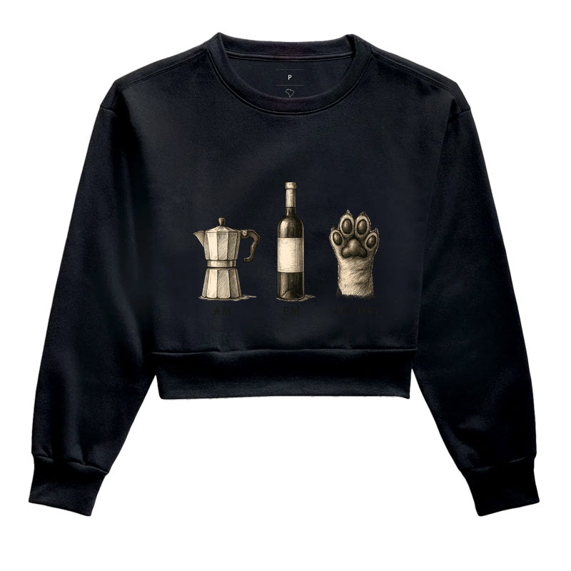 Moletom Cropped All Day Café Vinho e Pets Feminino