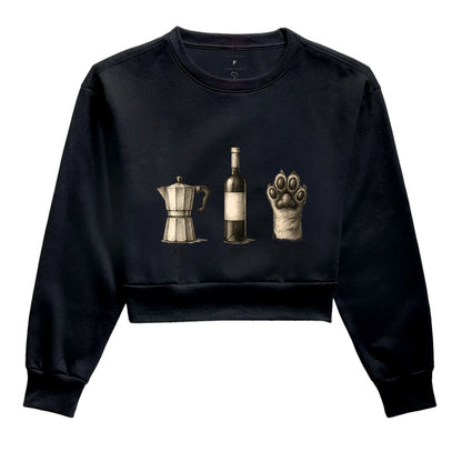 Moletom Cropped All Day Café Vinho e Pets Feminino