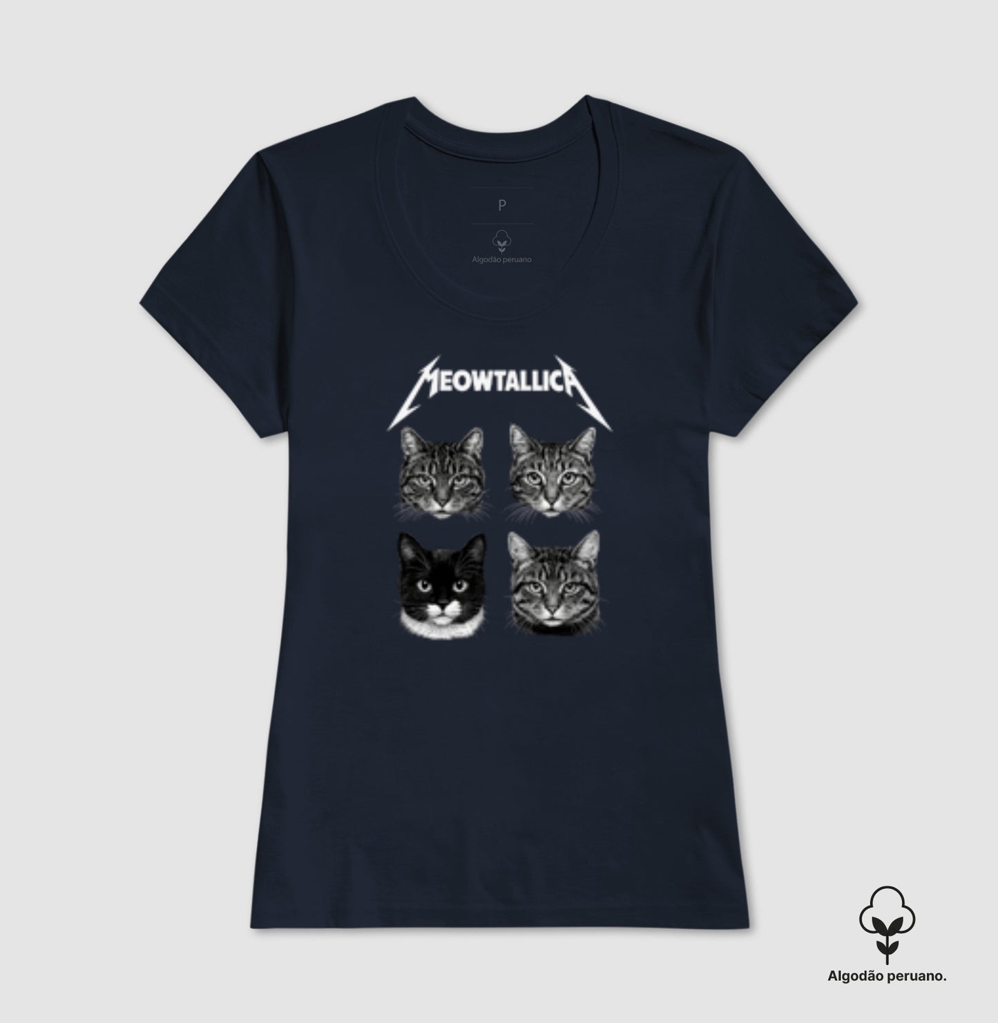 Camiseta Meowtallica Gatos Rock – Algodão Peruano