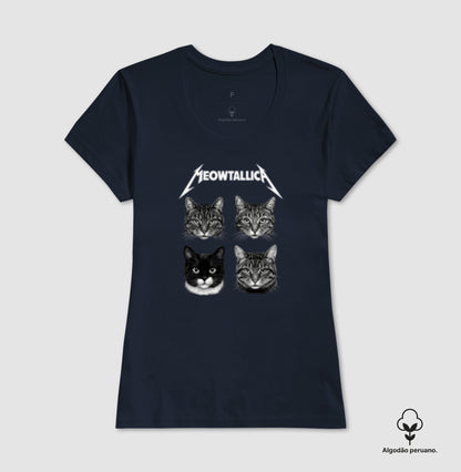 Camiseta Meowtallica Gatos Rock – Algodão Peruano