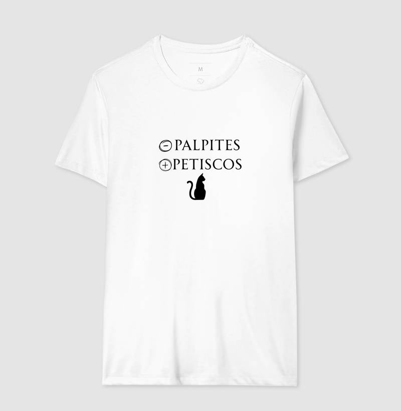 Camiseta Unissex Gato Menos Palpites Mais Petiscos