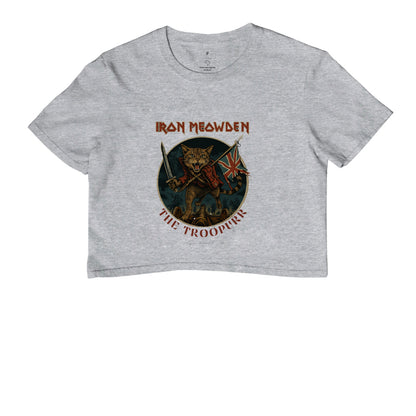 Camiseta Cropped Rock Gato Guerreiro Iron Meowden