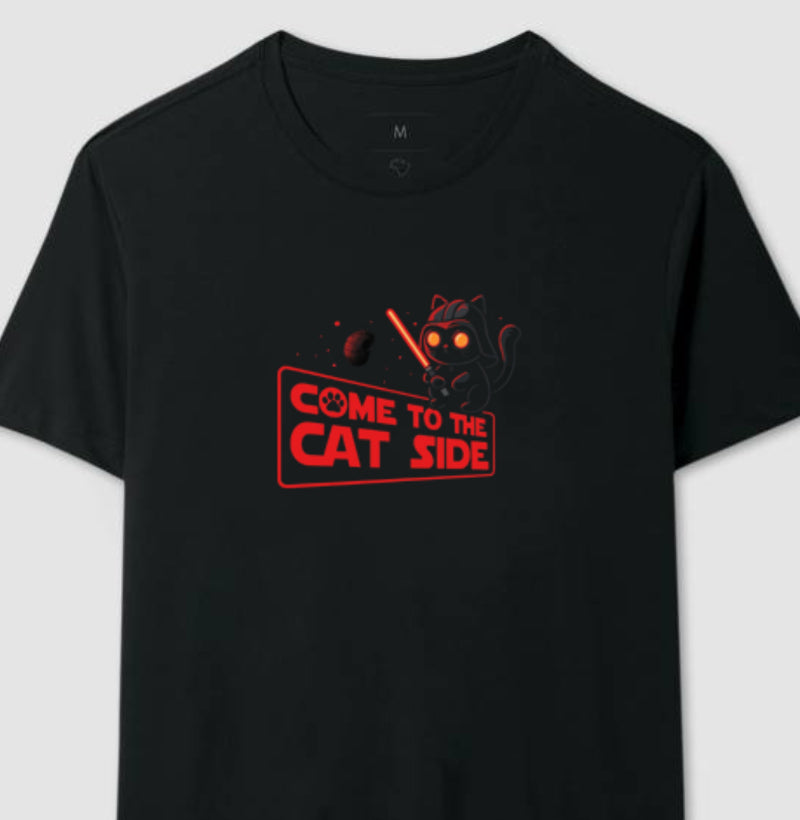 Camiseta Geek Come to the Cat Side Gato Sith Preta