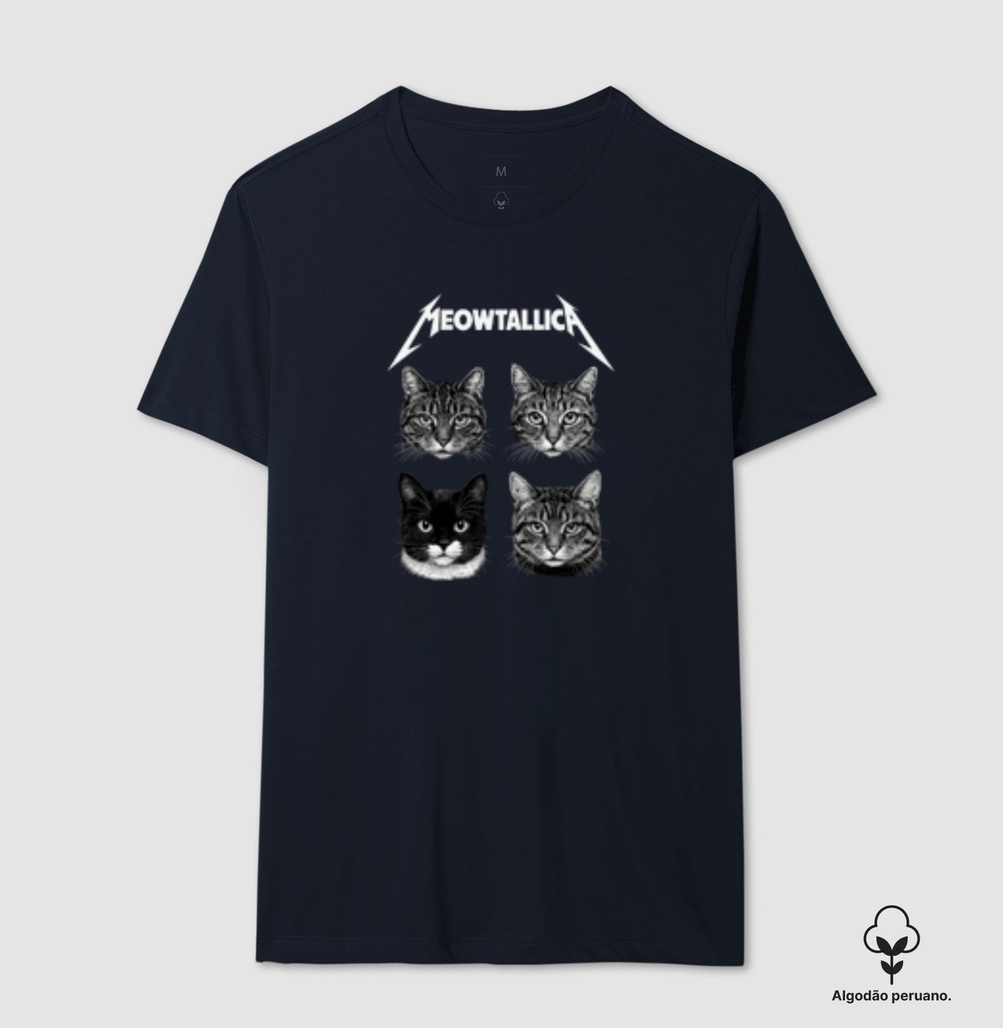 Camiseta Meowtallica Gatos Rock – Algodão Peruano