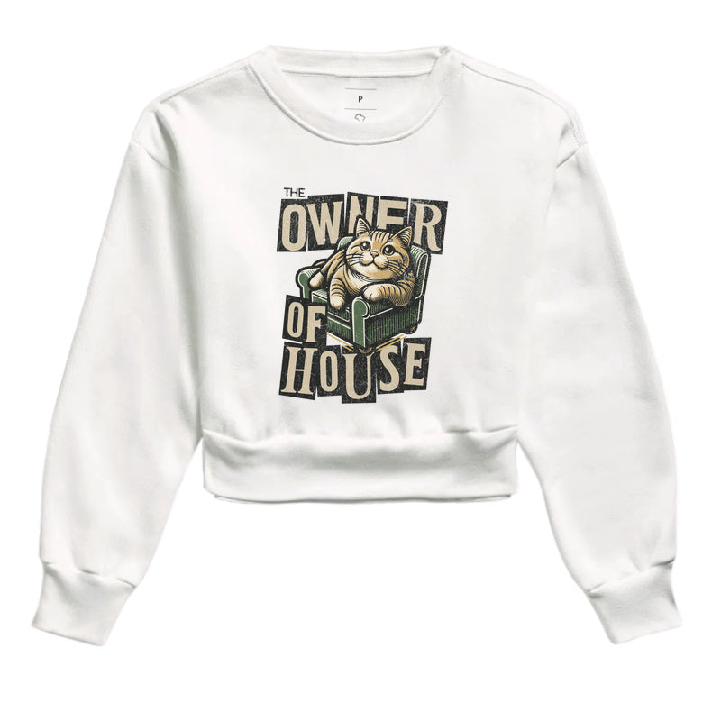 Moletom Cropped Gato Owner of House Feminino