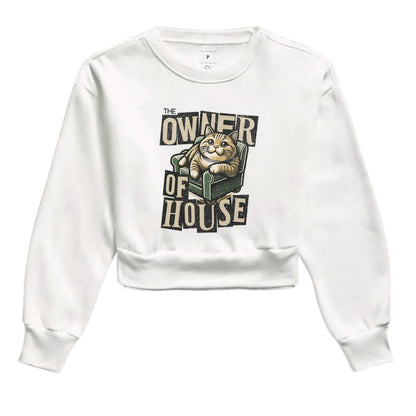 Moletom Cropped Gato Owner of House Feminino