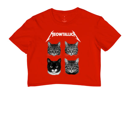 Cropped Meowtallica Gatinho Rock 100% Algodão