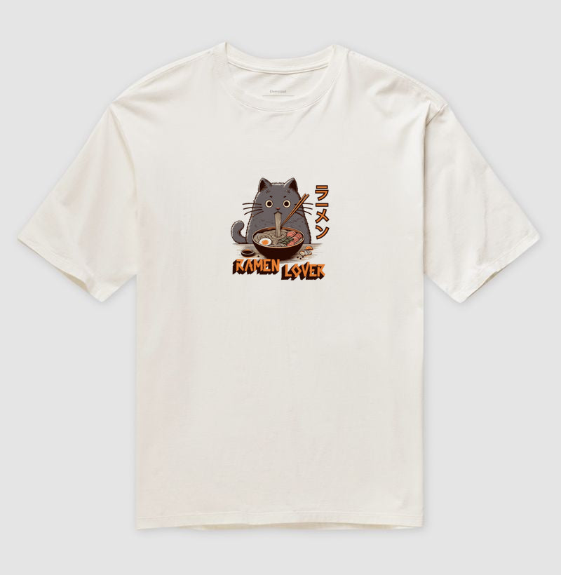 Camiseta Ramen Lover Gato Otaku Unissex