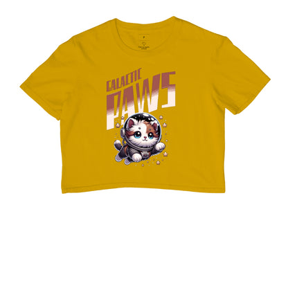 Camiseta Cropped Galactic Paws Gato Astronauta