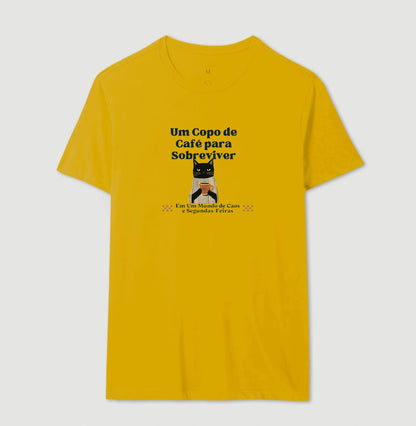 Camiseta Gato , Café e Segundas-Feiras