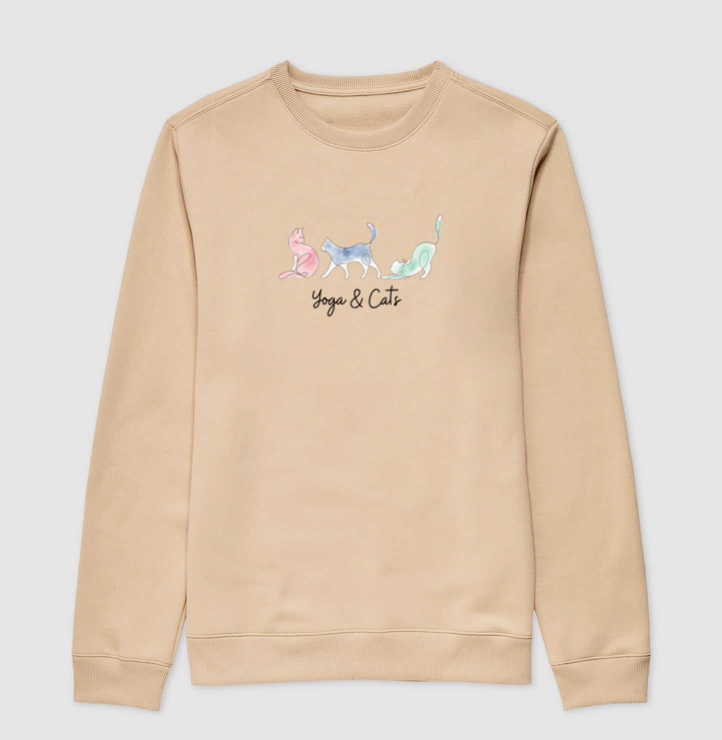 Moletom Yoga & Cats em Aquarela