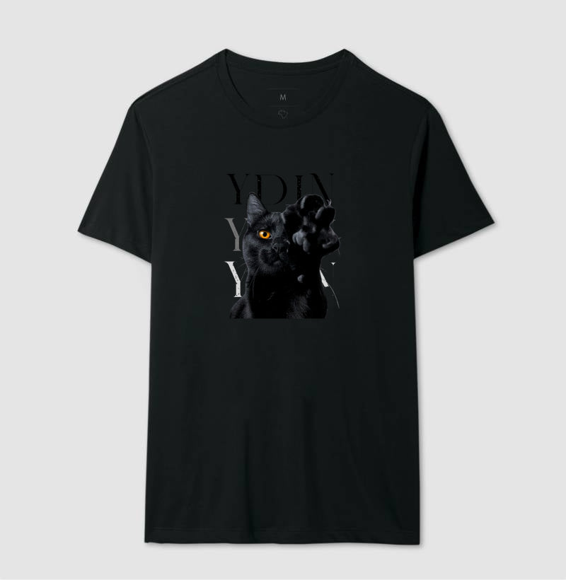Camiseta YDIN Gato Preto – Sua Essência em Movimento