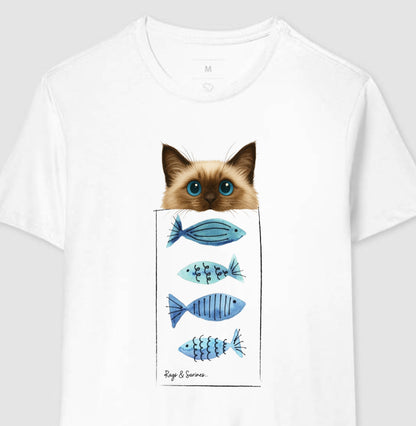 Camiseta Gato Ragdoll & Sardinhas em Algodão 100% – Infantil ao G4