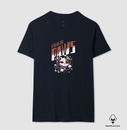 Camiseta Galactic Paws Gato Astronauta em Algodão Peruano