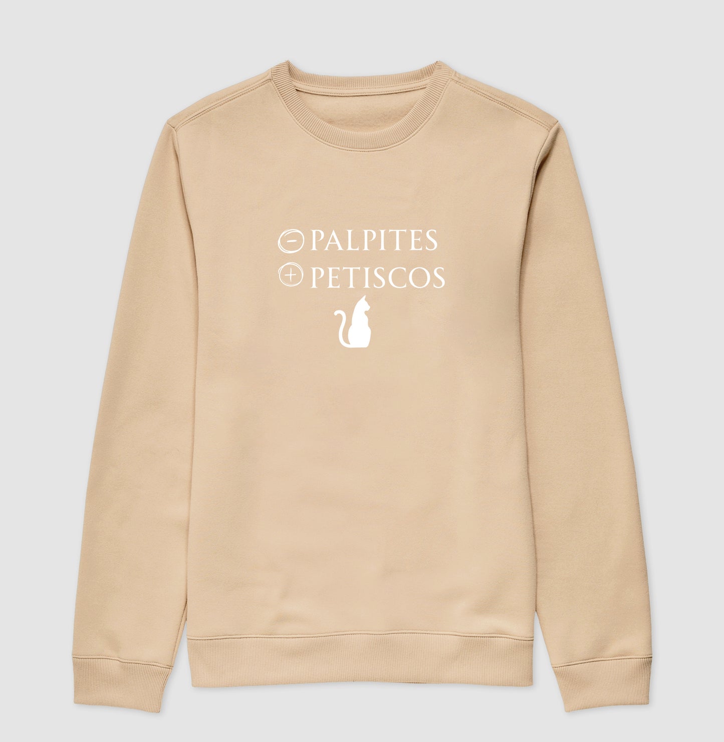 Moletom Menos Palpites Mais Petiscos Gato Minimalista Unissex