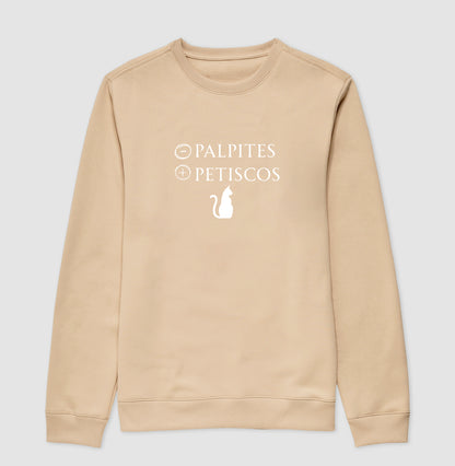 Moletom Menos Palpites Mais Petiscos Gato Minimalista Unissex