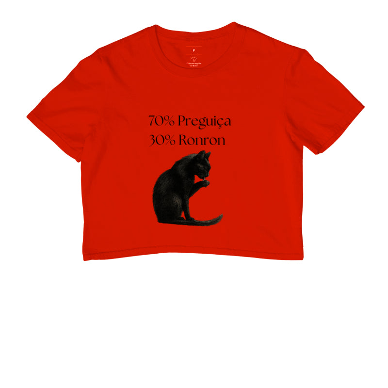 Cropped Vida de Gato 70% Preguiça 30% Ronron