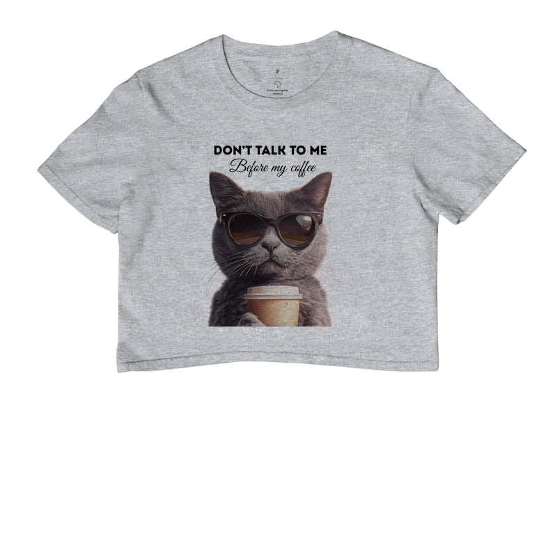 Camiseta Cropped Gato Café – Don’t Talk To Me