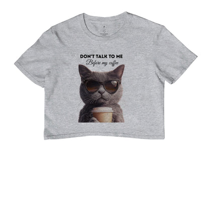 Camiseta Cropped Gato Café – Don’t Talk To Me