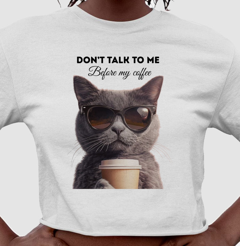 Camiseta Cropped Gato Café – Don’t Talk To Me
