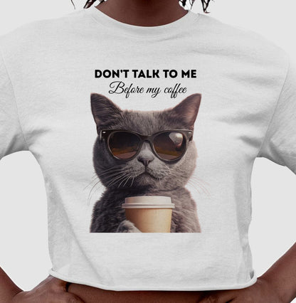 Camiseta Cropped Gato Café – Don’t Talk To Me