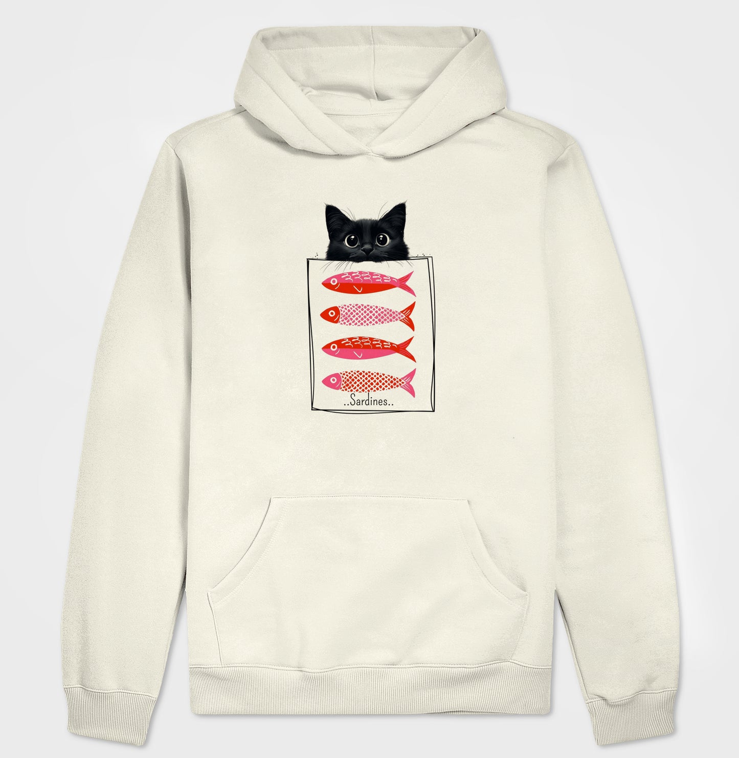 Moletom Gato e Sardinhas com Capuz
