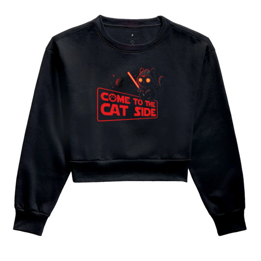 Moletom Cropped Come to the Cat Side – Gato Geek Neon