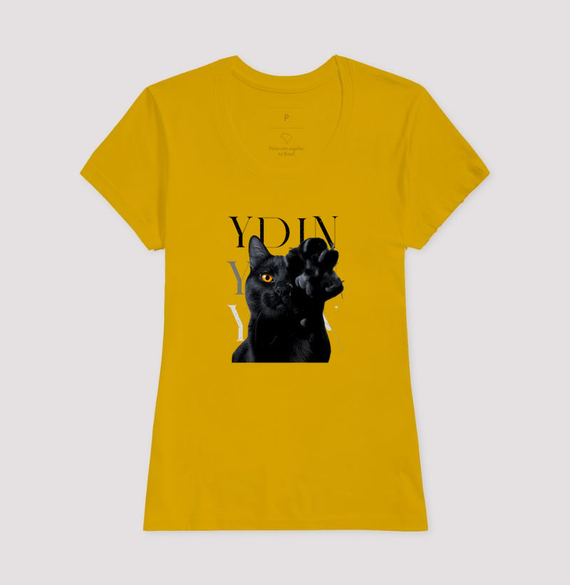 Camiseta YDIN Gato Preto – Sua Essência em Movimento