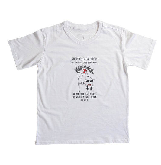 Camiseta Natal Gato Arteiro Querido Papai Noel