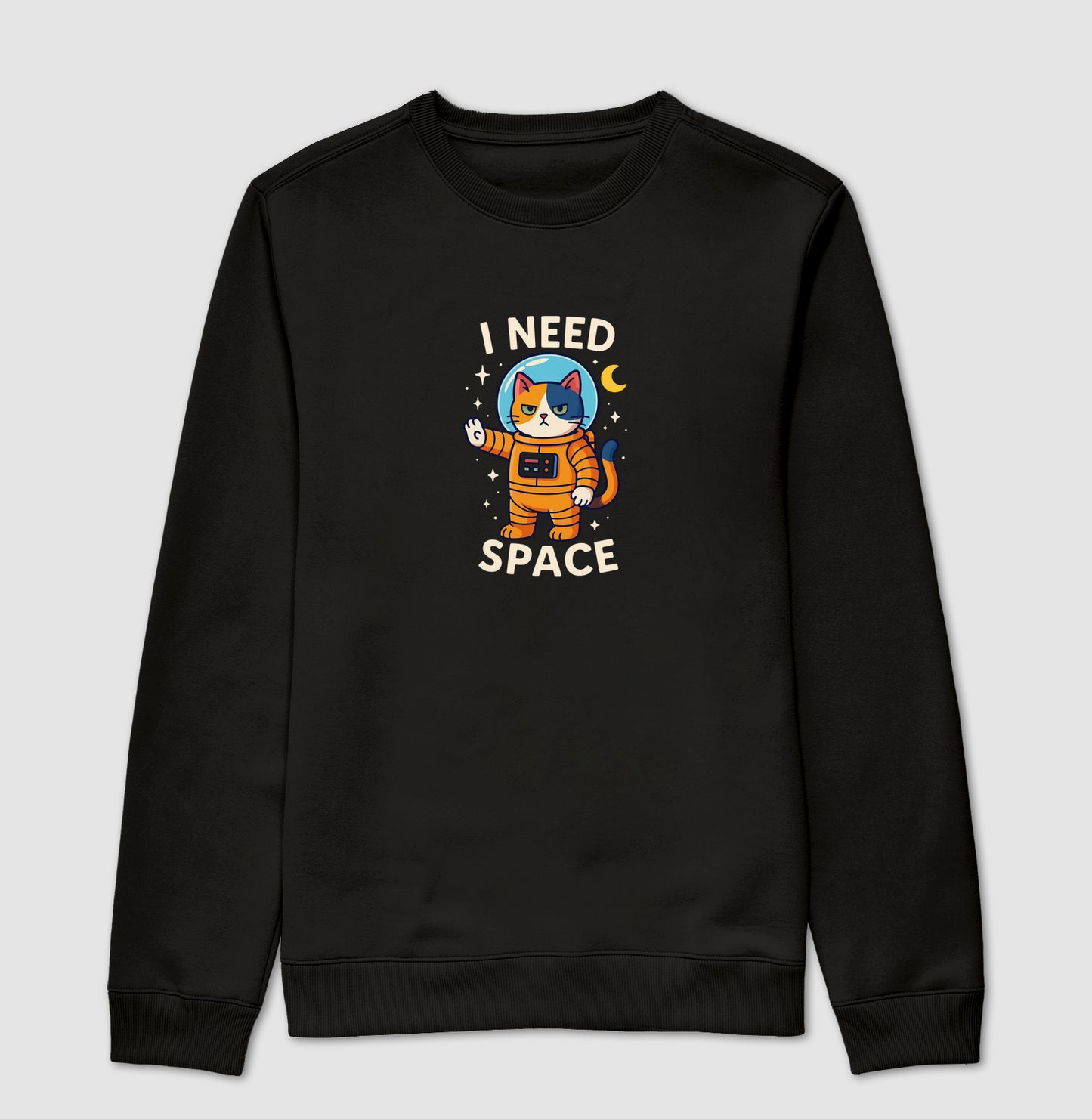 Moletom I Need Space Gato Astronauta