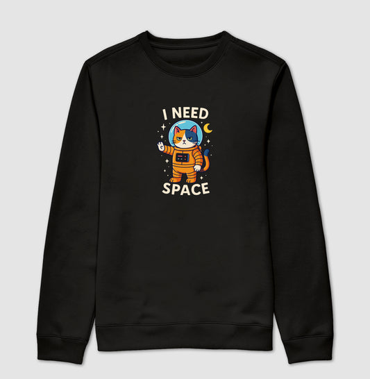 Moletom I Need Space Gato Astronauta