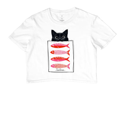 Cropped Feminino Gato & Sardinhas