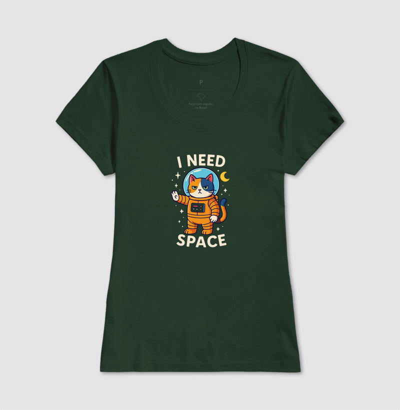Camiseta I Need Space Gato Astronauta