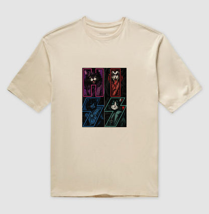 Camiseta HISS Rock & Roll Gatos – Estampa Banda Felina