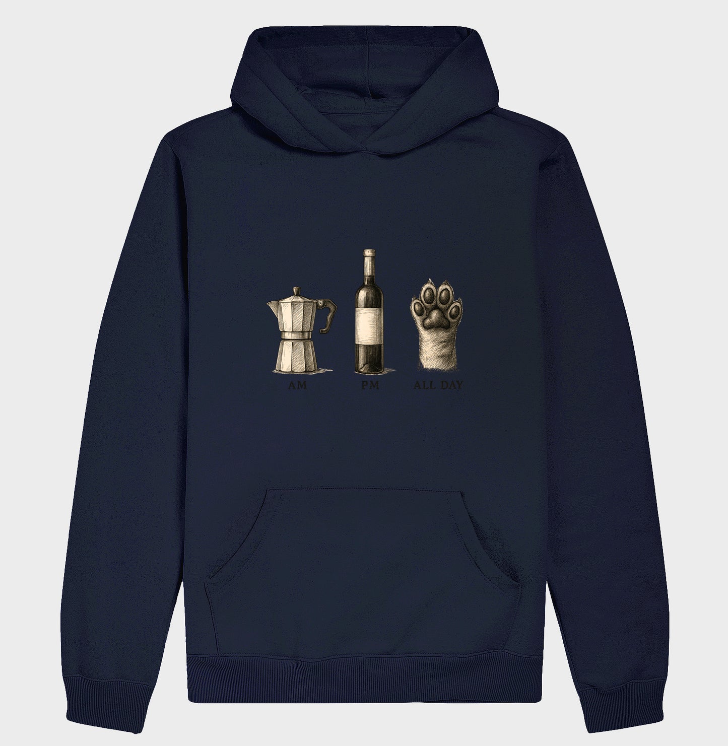 Moletom All Day Café Vinho e Pets com Capuz