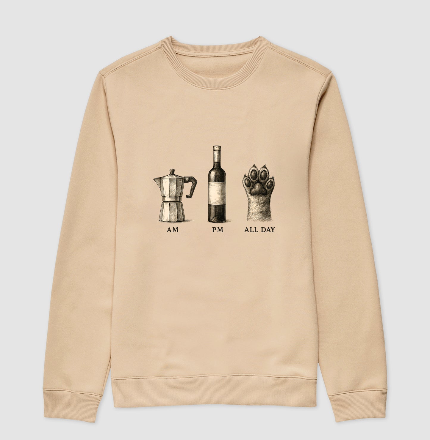 Moletom All Day Café, Vinho & Pets Unissex