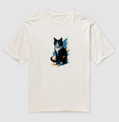 Camiseta Gato Frajola Artística Unissex