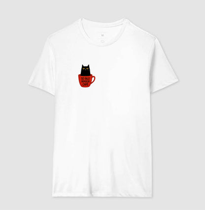 Camiseta Só Falo Depois do Café Gato Preto